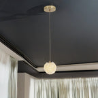 Contemporary Luxury Globe Iron Crystal 1-Light Pendant Light For Living Room