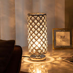 Modern Simplicity Cylinder Iron Crystal 1-Light Table Lamp For Living Room Lumendat