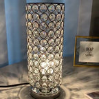 Modern Simplicity Cylinder Iron Crystal 1-Light Table Lamp For Living Room Lumendat