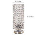 Modern Simplicity Cylinder Iron Crystal 1-Light Table Lamp For Living Room Lumendat