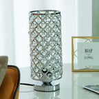 Modern Simplicity Cylinder Iron Crystal 1-Light Table Lamp For Living Room Lumendat