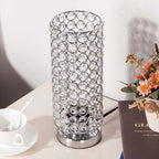 Modern Simplicity Cylinder Iron Crystal 1-Light Table Lamp For Living Room Lumendat