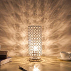 Modern Simplicity Cylinder Iron Crystal 1-Light Table Lamp For Living Room Lumendat