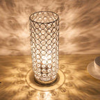 Modern Simplicity Cylinder Iron Crystal 1-Light Table Lamp For Living Room Lumendat