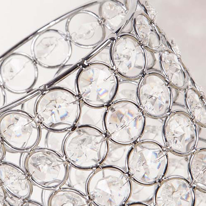 Modern Simplicity Cylinder Iron Crystal 1-Light Table Lamp For Living Room Lumendat