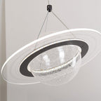 Contemporary Creative Moon Iron Acrylic LED Pendant Light For Living Room