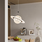 Contemporary Creative Moon Iron Acrylic LED Pendant Light For Living Room