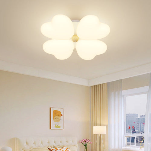 Contemporary Creative Heart Iron Plastic LED Semi-Flush Mount Ceiling Light For Bedroom
