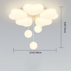 Contemporary Creative Heart Iron Plastic LED Semi-Flush Mount Ceiling Light For Bedroom