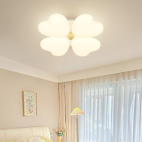 Contemporary Creative Heart Iron Plastic LED Semi-Flush Mount Ceiling Light For Bedroom