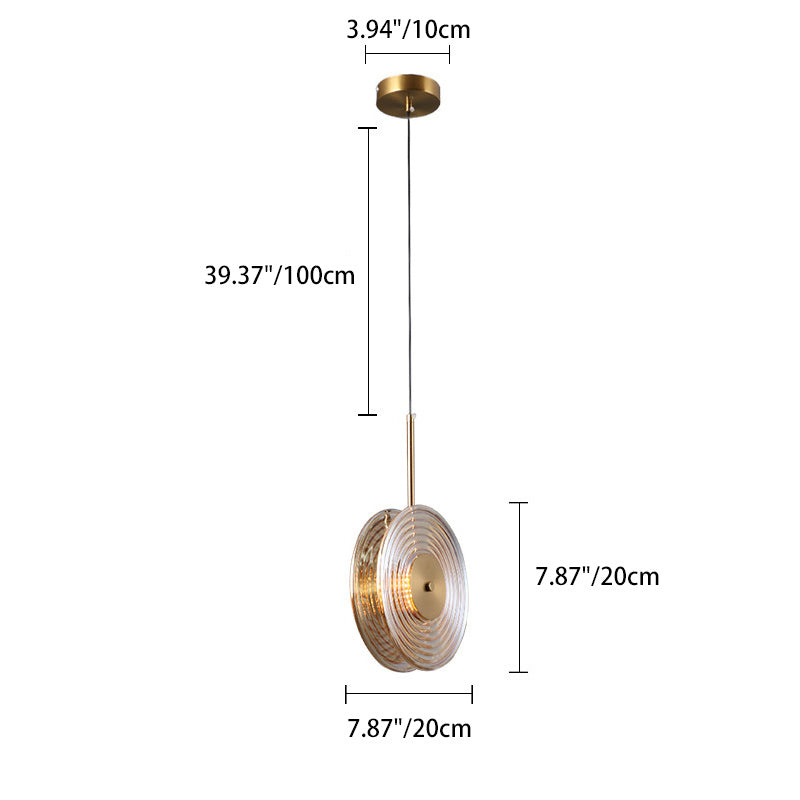 Contemporary Nordic Round Iron Glass LED Pendant Light For Living Room