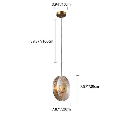 Contemporary Nordic Round Iron Glass LED Pendant Light For Living Room