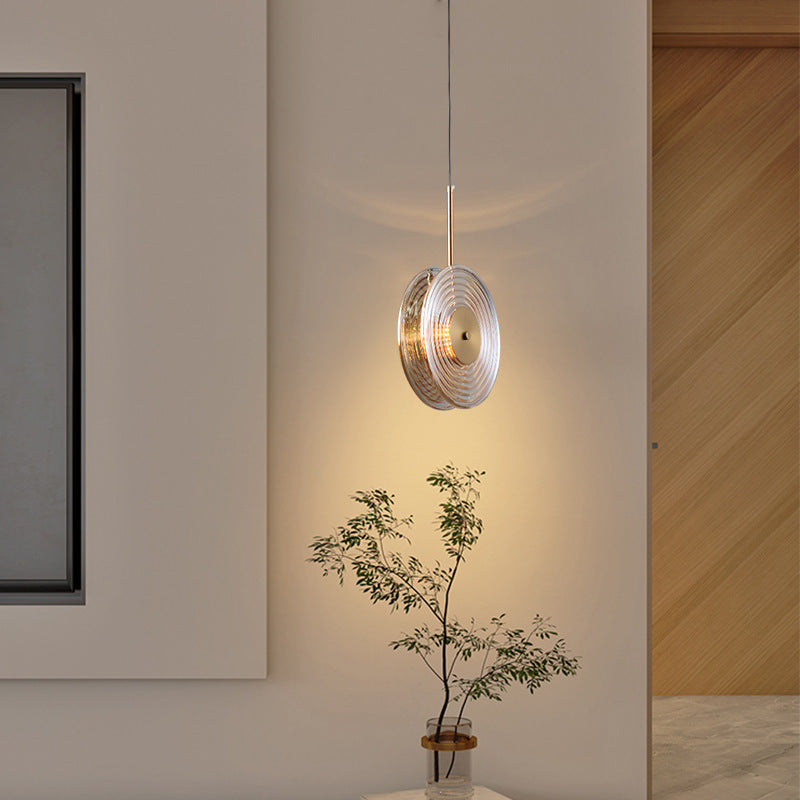 Contemporary Nordic Round Iron Glass LED Pendant Light For Living Room