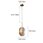 Contemporary Nordic Round Iron Glass LED Pendant Light For Living Room
