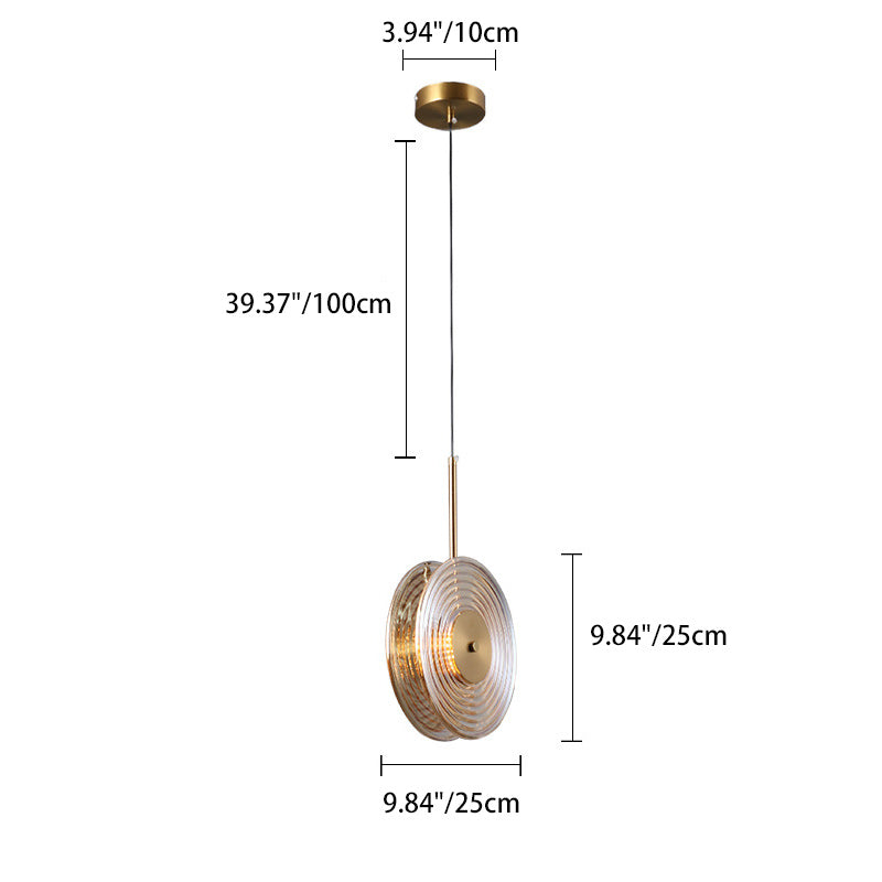 Contemporary Nordic Round Iron Glass LED Pendant Light For Living Room