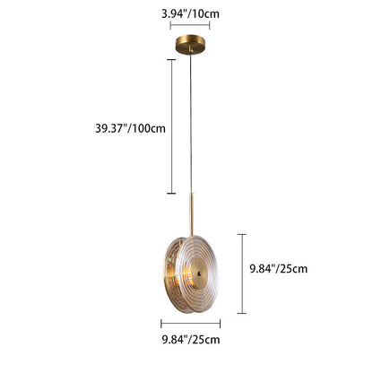 Contemporary Nordic Round Iron Glass LED Pendant Light For Living Room