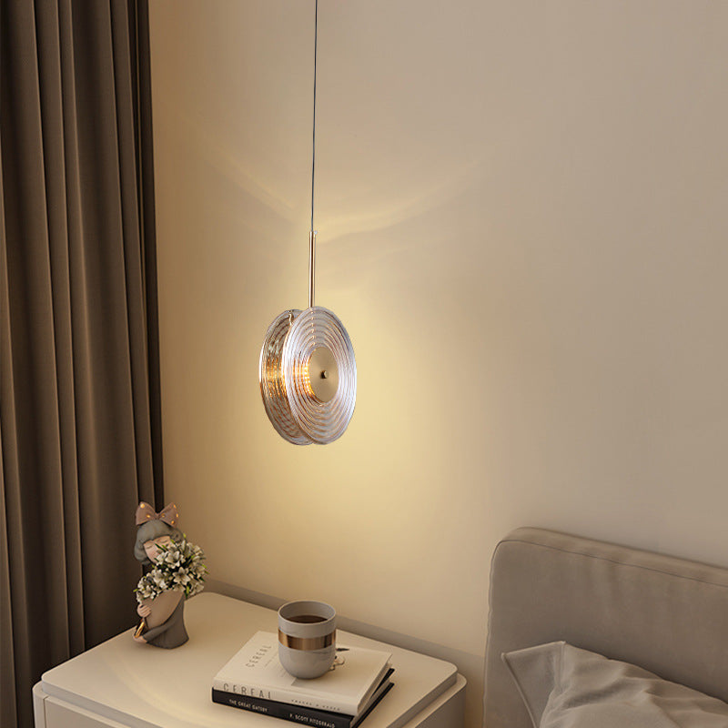 Contemporary Nordic Round Iron Glass LED Pendant Light For Living Room