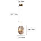 Contemporary Nordic Round Iron Glass LED Pendant Light For Living Room
