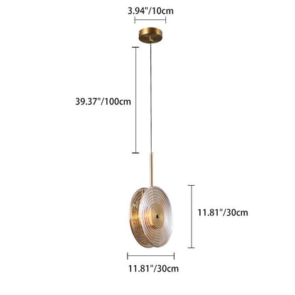 Contemporary Nordic Round Iron Glass LED Pendant Light For Living Room