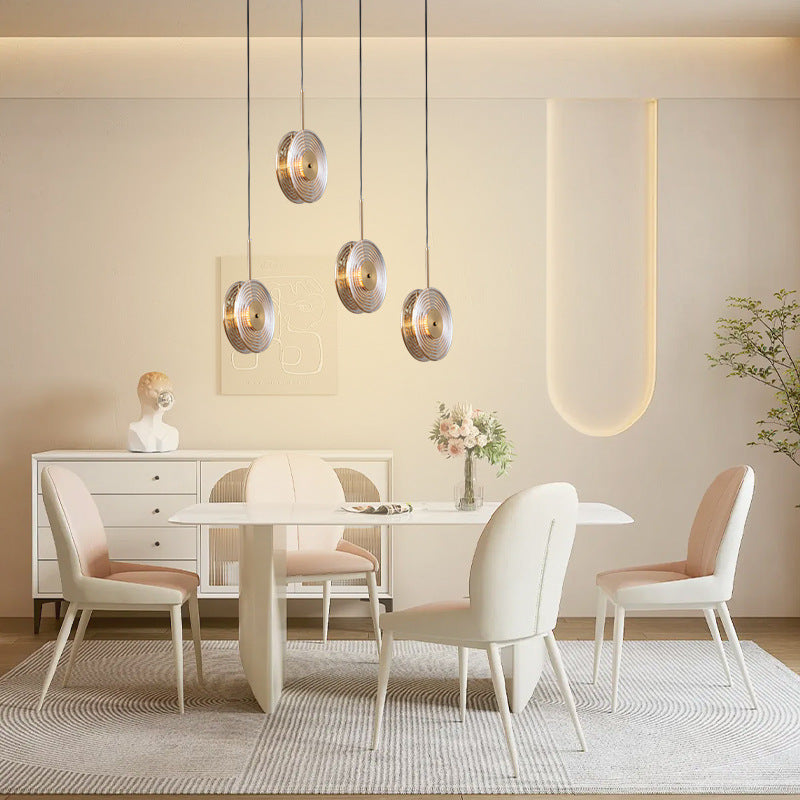 Contemporary Nordic Round Iron Glass LED Pendant Light For Living Room