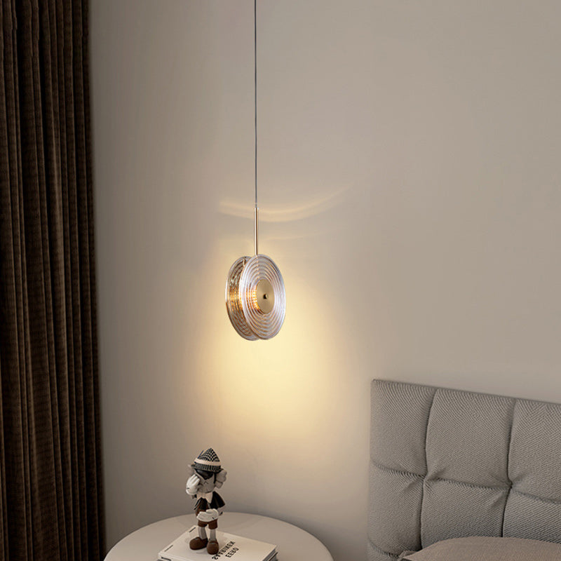 Contemporary Nordic Round Iron Glass LED Pendant Light For Living Room