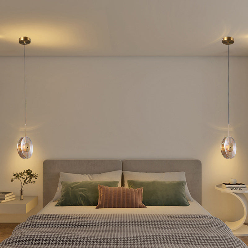 Contemporary Nordic Round Iron Glass LED Pendant Light For Living Room