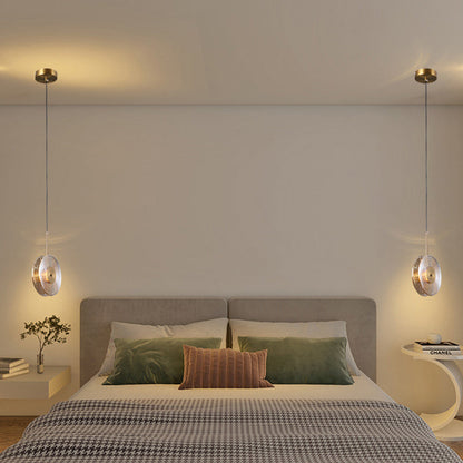 Contemporary Nordic Round Iron Glass LED Pendant Light For Living Room