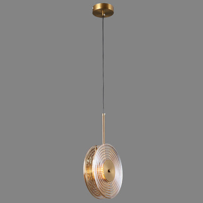 Contemporary Nordic Round Iron Glass LED Pendant Light For Living Room