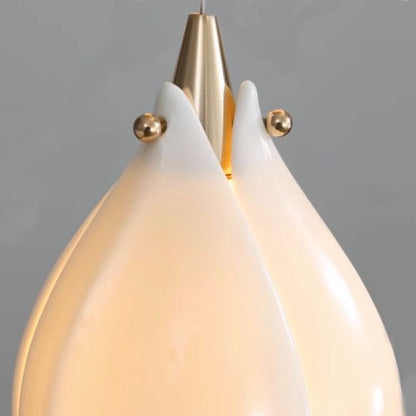 Traditional Chinese Flower Iron Ceramic 1-Light Pendant Light For Living Room