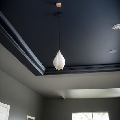 Traditional Chinese Flower Iron Ceramic 1-Light Pendant Light For Living Room