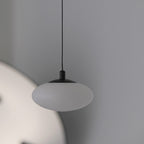 Contemporary Nordic Oval Iron Stone 1-Light Pendant Light For Living Room