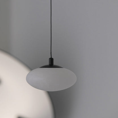 Contemporary Nordic Oval Iron Stone 1-Light Pendant Light For Living Room