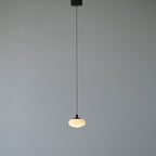Contemporary Nordic Oval Iron Stone 1-Light Pendant Light For Living Room