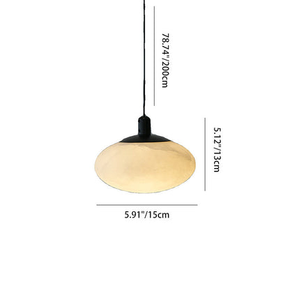 Contemporary Nordic Oval Iron Stone 1-Light Pendant Light For Living Room
