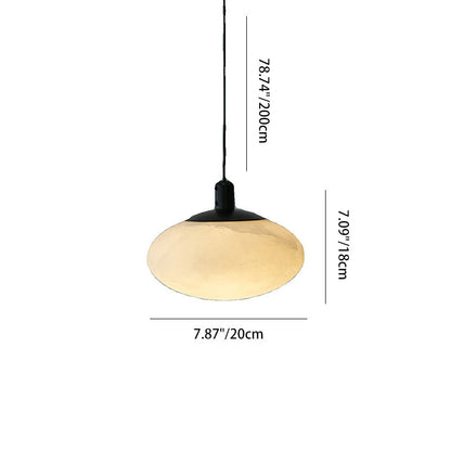Contemporary Nordic Oval Iron Stone 1-Light Pendant Light For Living Room