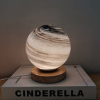 Contemporary Creative Globe Wood Glass LED Table Lamp For Living Room Lumendat