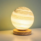 Contemporary Creative Globe Wood Glass LED Table Lamp For Living Room Lumendat