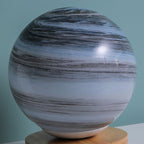 Contemporary Creative Globe Wood Glass LED Table Lamp For Living Room Lumendat