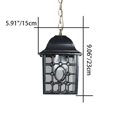 Traditional Chinese Rectangular Iron Fabric 1-Light Pendant Light For Living Room