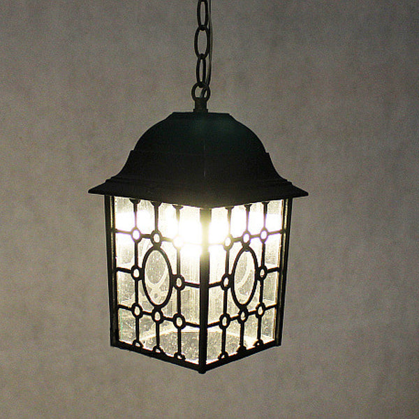 Traditional Chinese Rectangular Iron Fabric 1-Light Pendant Light For Living Room