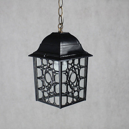 Traditional Chinese Rectangular Iron Fabric 1-Light Pendant Light For Living Room