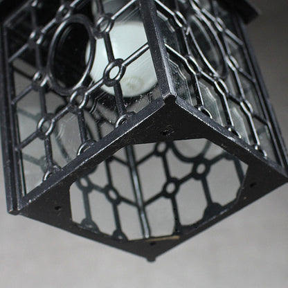 Traditional Chinese Rectangular Iron Fabric 1-Light Pendant Light For Living Room