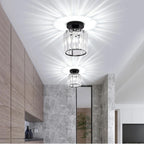 Modern Minimalist Cylinder Iron Glass 1-light Semi-flush Mount Ceiling Light for Living Room