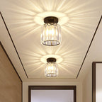 Modern Minimalist Cylinder Iron Glass 1-light Semi-flush Mount Ceiling Light for Living Room