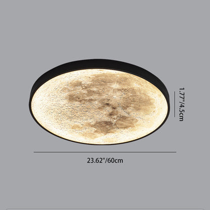 Contemporary Creative Round Iron Glass LED Flush Mount Ceiling Light For Garden