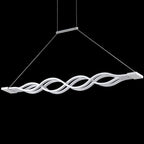 Modern Minimalist Double Loop Wave Aluminum Metal Silicone LED Island Light Chandelier for Dining Room BulbSquare