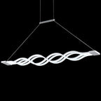 Modern Minimalist Double Loop Wave Aluminum Metal Silicone LED Island Light Chandelier for Dining Room BulbSquare