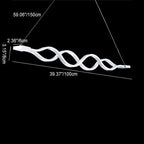 Modern Minimalist Double Loop Wave Aluminum Metal Silicone LED Island Light Chandelier for Dining Room BulbSquare
