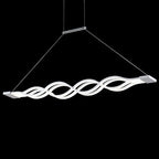 Modern Minimalist Double Loop Wave Aluminum Metal Silicone LED Island Light Chandelier for Dining Room BulbSquare