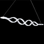 Modern Minimalist Double Loop Wave Aluminum Metal Silicone LED Island Light Chandelier for Dining Room BulbSquare